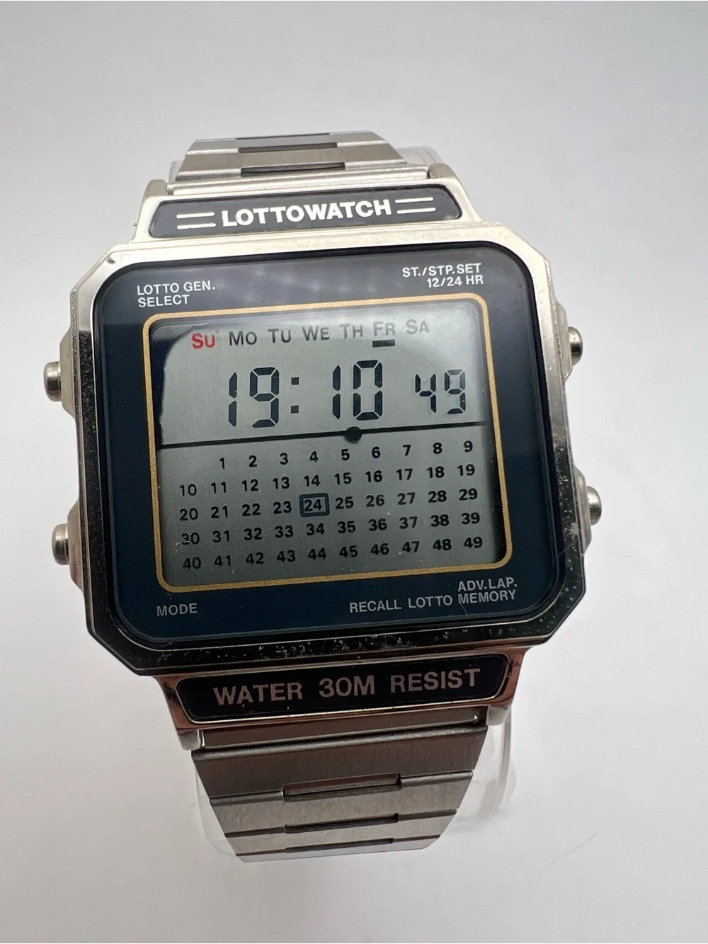 LOTTOWATCH calendar Stainless Steel Digital Watch - Silver